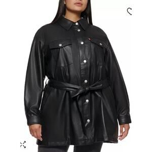 NWT LEVI'S JACKET 2X FAIRY GRUNGE GOTH EDGY BLACK VEGAN LEATHER MOTO BIKER